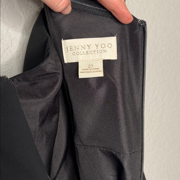 Jenny Yoo Elsie Black Chiffon Dress Size 22 Formal Bridesmaid Wedding Plus Ball - Picture 7 of 12